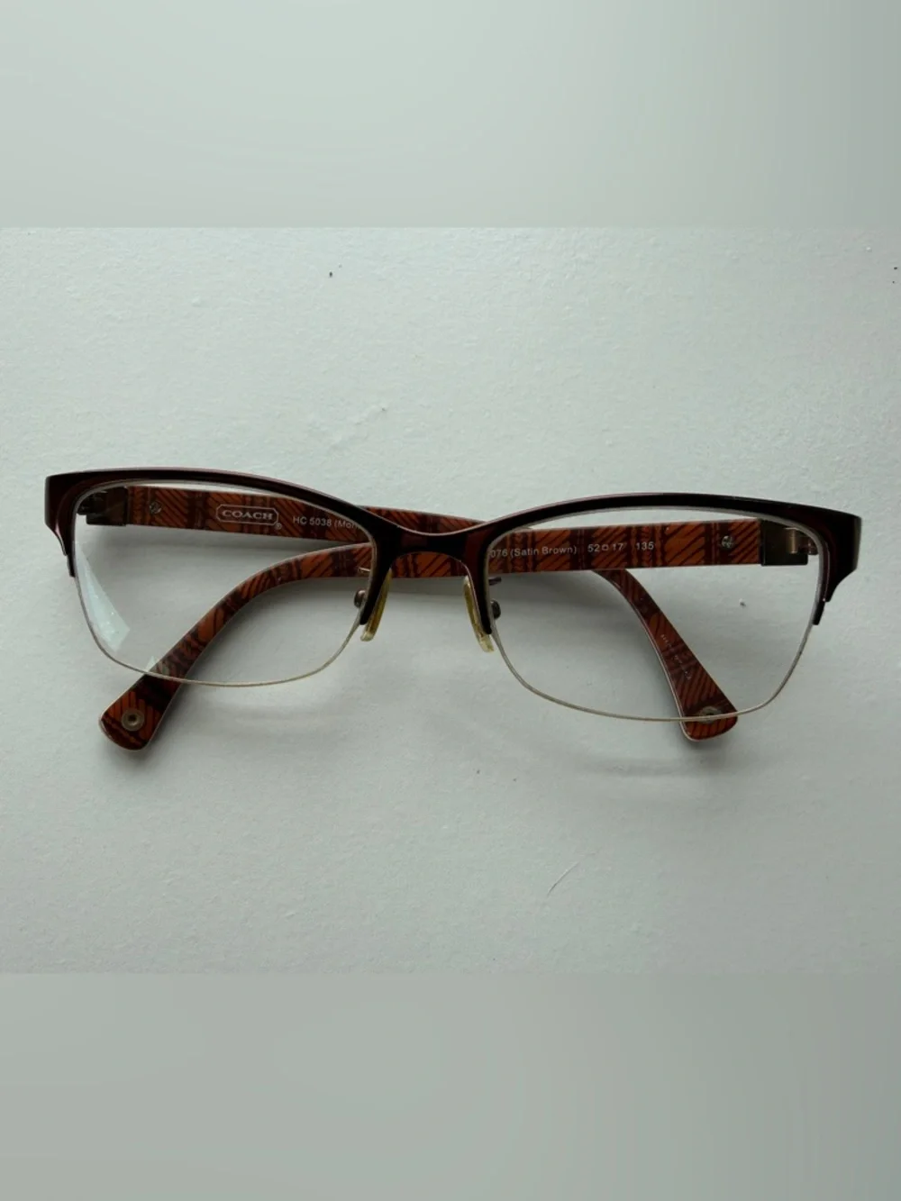 Coach HC5038 Montana Semi-Rimless Frames Satin Brown Women's Eyewear